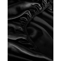 LILYSILK Seide Spannbettlaken Schwarz Deutschland 100% Maulbeerseide Nahtloses Super Weich Spannbettlaken 180x200+30cm