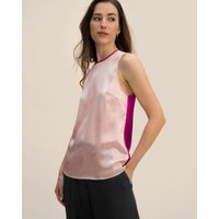 LILYSILK T Shirt Seide Damen Hellrosa & Fuchsie Deutschland 100% Reine Seide Kontrastfarbe Leicht Und Weich 32/34