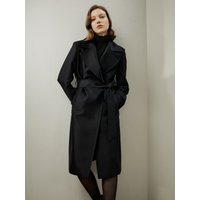 LILYSILK Trenchcoat Aus Seidenwollmischung Sauberer Schnitt Gemütlich & Bequem Schwarz XS Deutschland