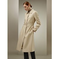 LILYSILK Wasserabweisender Trenchcoat Khaki Deutschland Seide-Wolle-Mischung Gerade Schulterärmel XS