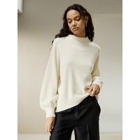 LILYSILK Woll Pullover Damen Kaschmir Wolle Blasenärmel Hautfreundlich Und Atmungsaktiv Weiß M DE