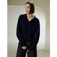 LILYSILK Woll Pullover Damen Navy Blau Deutschland 70% Wolle Und 30% Kaschmir Weiche Und Bequeme Gemütlichkeit Und Raffinesse S