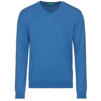 United Colors of Benetton V-Ausschnitt-Pullover mit Markenlabel