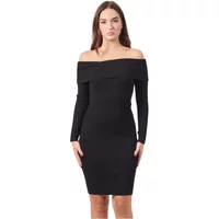 Schwarzes Off-Shoulder Bodycon Minikleid Guess