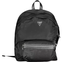 Schlanker Schwarzer Nylon-Rucksack mit Laptop-Fach Guess