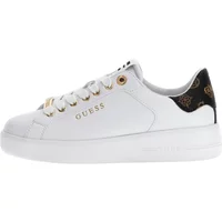 Weiße Ledersneakers mit Goldenem Logo Guess