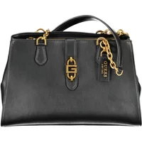 Elegante schwarze Satchel mit kontrastierenden Details Guess