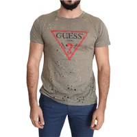 Braunes Baumwoll-Stretch-T-Shirt Guess