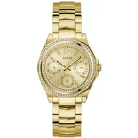 Guess Damen Multifunkion Armbanduhr Ritzy gold 36 mm Gw0685L2 Guess