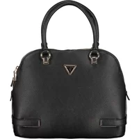 Schicke Schwarze Handtasche mit Kontrastierenden Details Guess