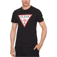 Schwarzes T-Shirt mit regulärer Passform Guess