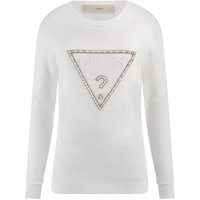 Guess Strickpullover Damen Strickpullover TRIANGLE LOGO Slim Fit (1-tlg)