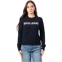 Blauer Rundhalsausschnitt Wollpullover Guess