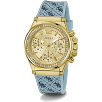 Guess Damen Multifunkion Armbanduhr Charisma hellblau