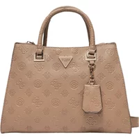 Stilvolle Society Satchel in Dunklem Taupe Guess