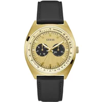 Blazer Gold Schwarz Lederuhr Guess