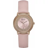 Rosa Damen Quarz Edelstahl Uhr Guess