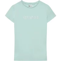 Logo Strass T-Shirt - Blau Guess