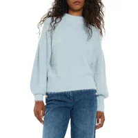 Klar Blauer Pullover mit Keyla Pelz Guess