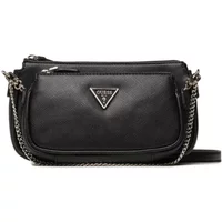 Schwarze Noelle Handtasche - Metall-Logo Guess