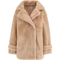 Shearling Mantel in Beige Ecopelliccia Stil Guess