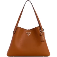 Cognac Schultertasche mit Abnehmbarem Logopendant Guess