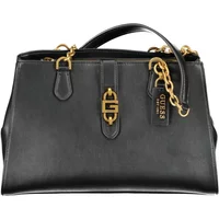 Schwarze Chic Satchel mit Kontrastierenden Details Guess