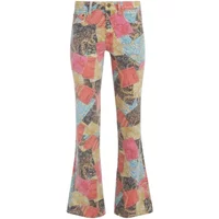 Damen Printed Flare Denim Hose Guess