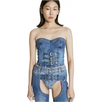 Denim Bustier mit Schnalldetail Guess