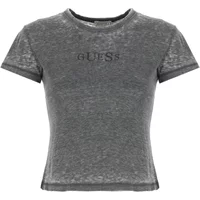 Graues Baumwollmisch-T-Shirt für Frauen Guess