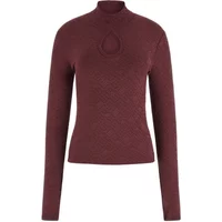 Eng anliegendes Langarm-Turtleneck-T-Shirt - Violett Guess