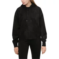 Kapuzen-Sweatshirt mit Wildleder-Effekt - Schwarz Guess