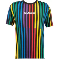 Gestreiftes Baumwoll-T-Shirt Guess