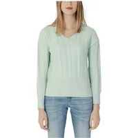 Grüner Pullover mit V-Ausschnitt für Frauen Guess