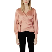 Rosa Bluse mit V-Ausschnitt