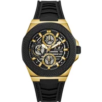 Herren Silikon 2-Tone Uhr Schwarz/Gold Guess