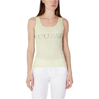 Grünes Baumwoll-Rhinestone Tank Top Guess