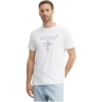 Baumwolllogo Dreieck Relief T-Shirt Guess