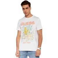 Bedrucktes Baumwoll-T-Shirt - Weiß Guess