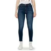 Blaue Einfache Damenjeans Reißverschluss Knopf Guess