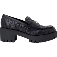 Schwarze Leder Slip-On Schuhe Frauen Guess