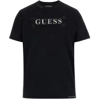 Schwarzes Baumwoll-T-Shirt - Gerader Schnitt Guess