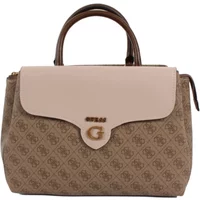 Beige Handtasche mit Reißverschluss und Magnetverschluss Guess