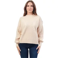 Beiger Pullover mit Bestickter Vorderseite Guess